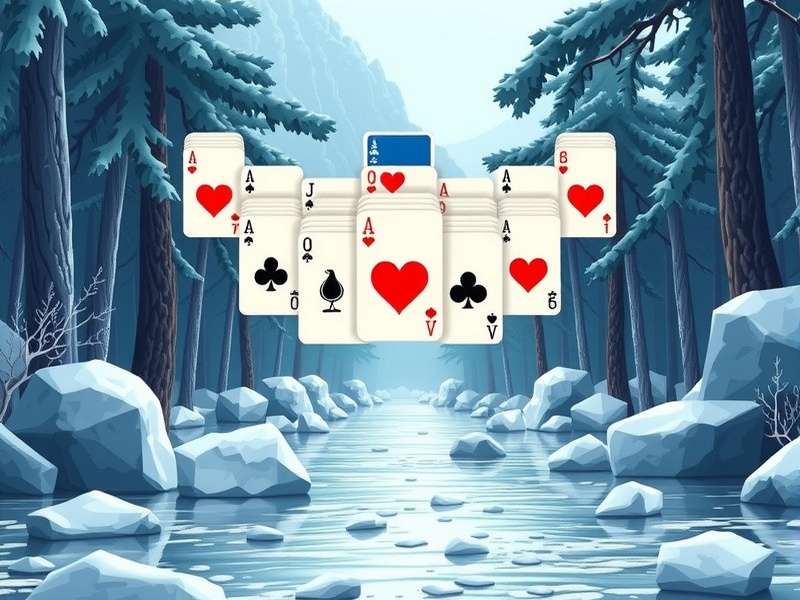 Klondike Solitaire game layout on digital device showing card arrangement