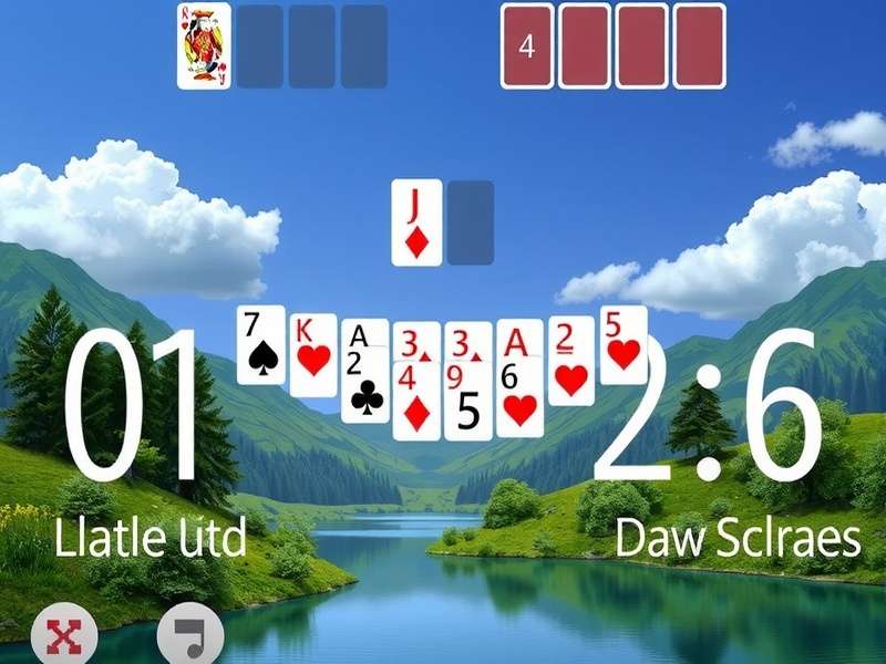 Microsoft Klondike Solitaire game interface on a laptop and mobile screen