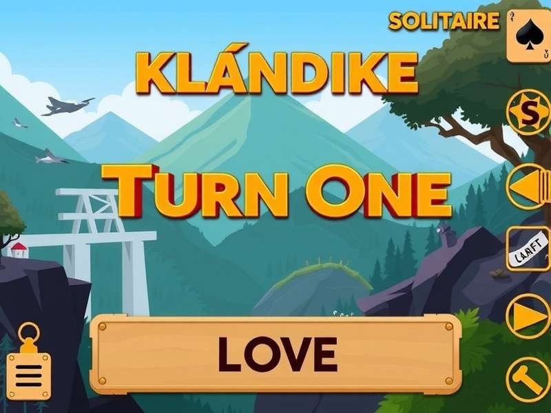 Klondike Solitaire cards laid out in Turn One gameplay