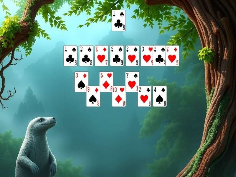 Freecell Solitaire game layout showing cards and free cells