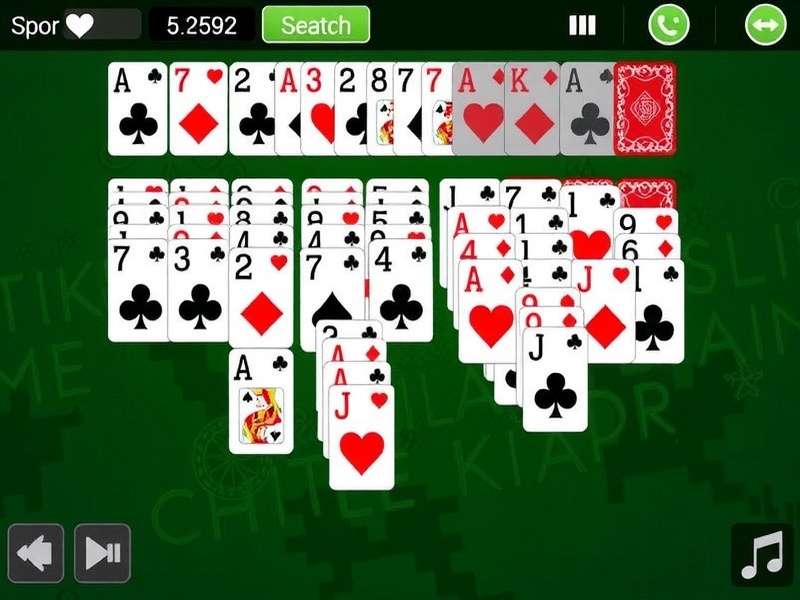 A hand placing a King of Spades on a Klondike Solitaire tableau in a cozy Indian setting