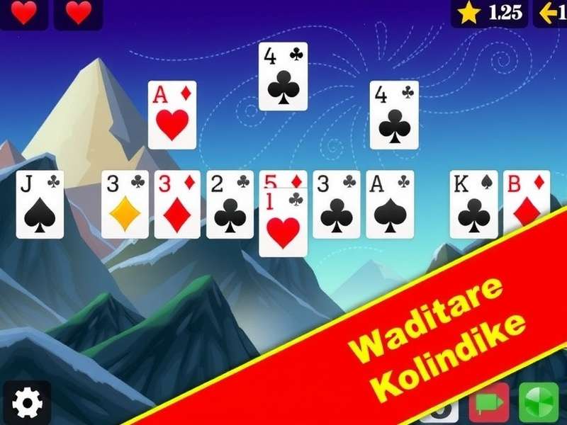 Klondike Solitaire game layout on a digital screen