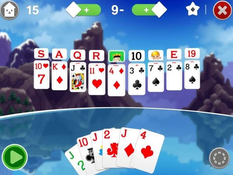 Klondike Solitaire game interface on a digital device