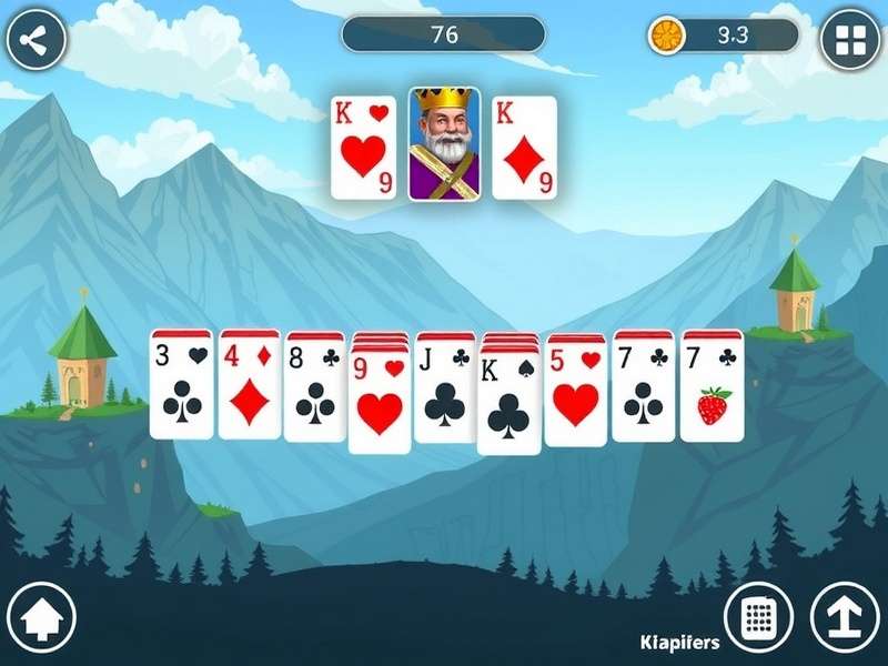 Strategic layout of Kings Klondike Solitaire showing card placement and foundation piles