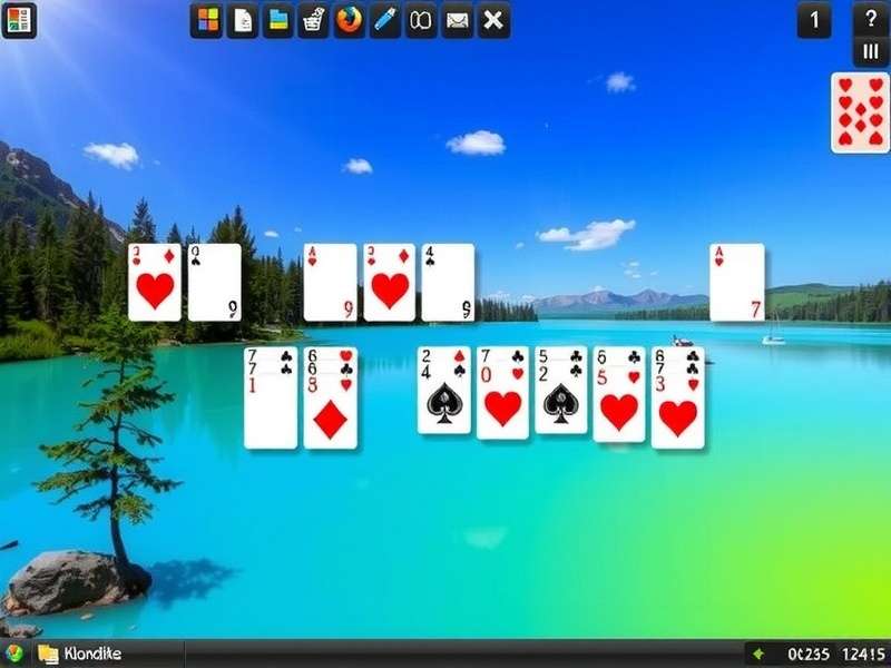 Klondike Solitaire On This Computer – digital solitaire game interface showing cards and green felt