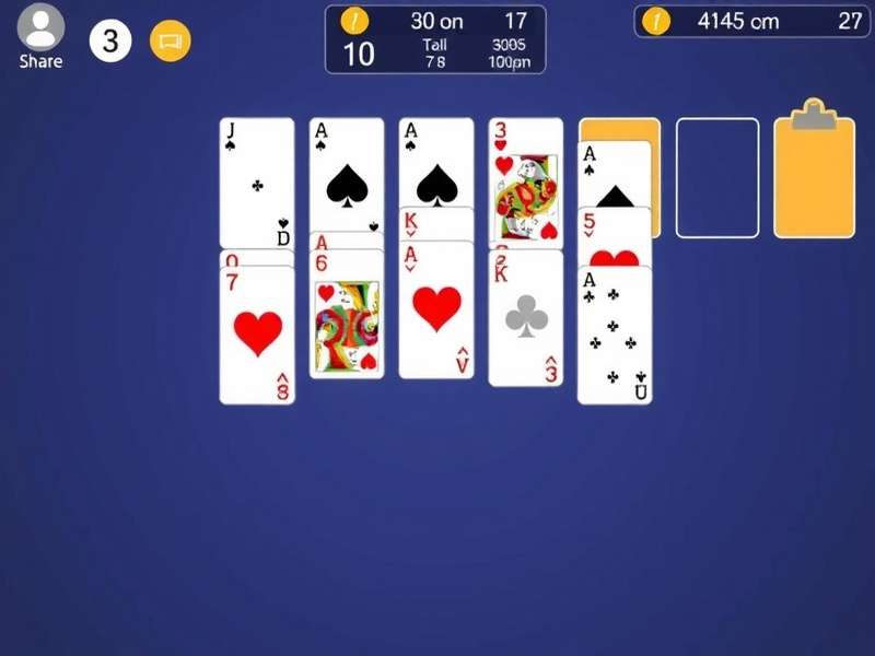 Microsoft Klondike Solitaire Free Online – Classic card game layout with green felt background