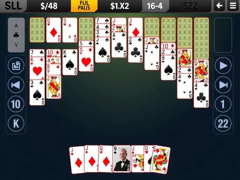 Easthaven Klondike Solitaire Game layout with cards spread on a green baize table