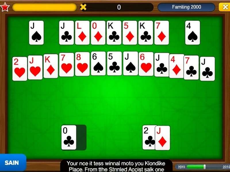 Old Klondike Solitaire Free game layout with cards spread on green felt table
