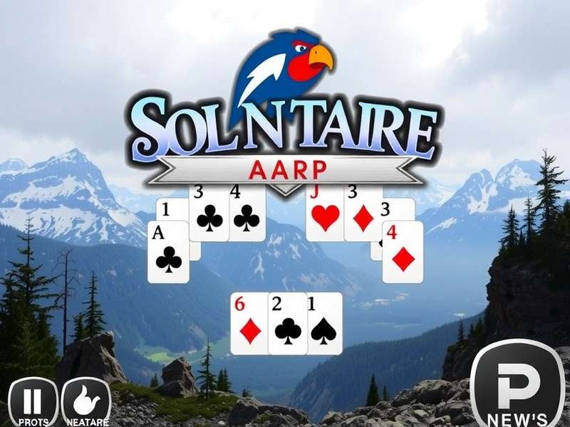 Klondike Solitaire Aarp game layout with cards spread across the tableau