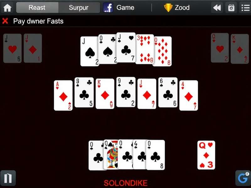 Klondike Solitaire card layout showing tableau, foundation and stock pile — classic patience game