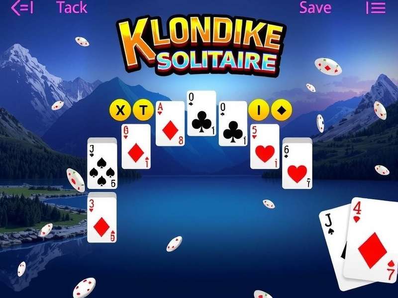 Classic Klondike Solitaire card layout with seven tableau columns